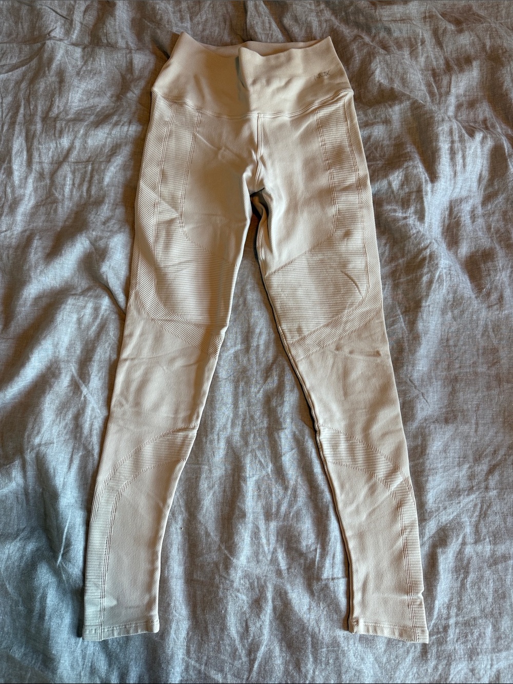 NUX Ribbed Seamless Leggings in Light Beige